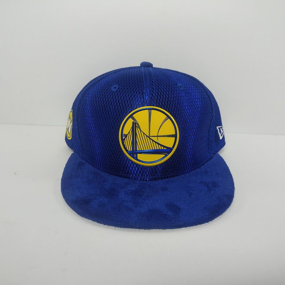 New Era Golden State Warriors Royal Blue Mesh And Suede On-Court Snapback Hat